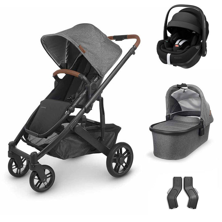 UPPAbaby CRUZ V2 + Pebble 360 Pro Travel System - Greyson-Travel Systems-No Base-With Carrycot | Natural Baby Shower