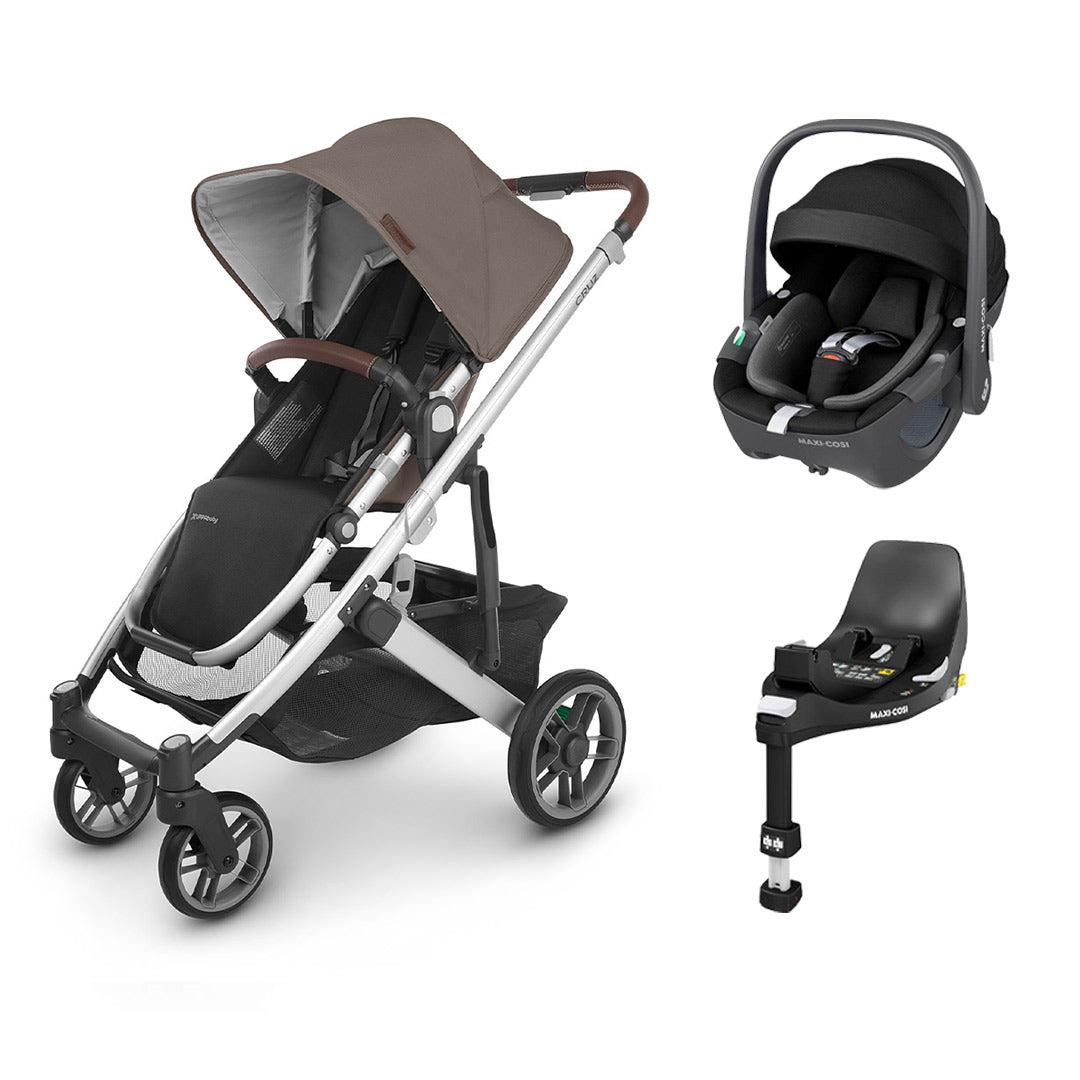 UPPAbaby CRUZ V2 + Pebble 360/360 Pro Travel System - Theo-Travel Systems-No Carrycot-Pebble i-Size Car Seat | Natural Baby Shower