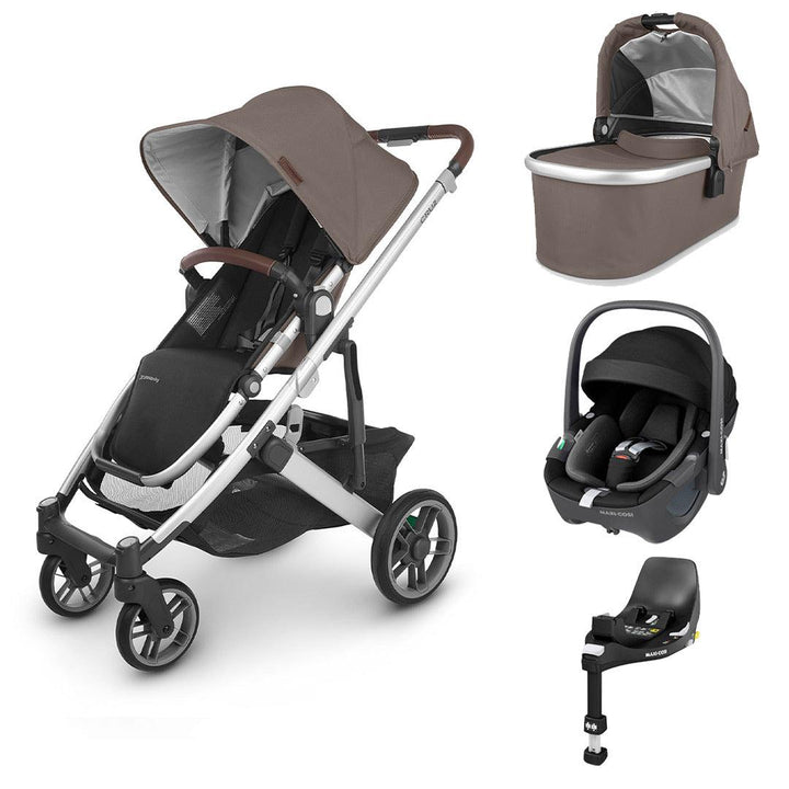 UPPAbaby CRUZ V2 + Pebble 360/360 Pro Travel System - Theo-Travel Systems-With Carrycot-Pebble i-Size Car Seat | Natural Baby Shower