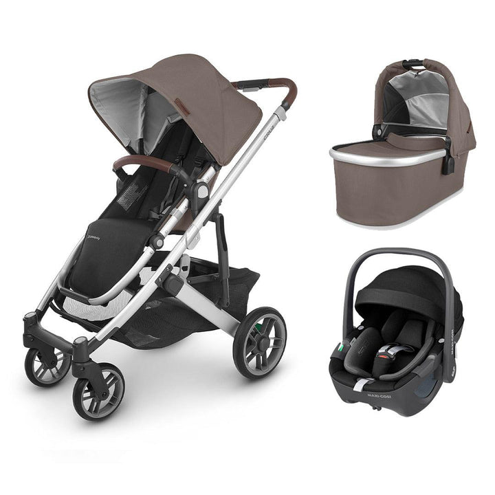 UPPAbaby CRUZ V2 + Pebble 360/360 Pro Travel System - Theo-Travel Systems-With Carrycot-Pebble i-Size Car Seat | Natural Baby Shower