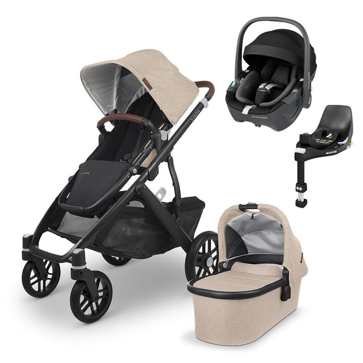 UPPAbaby VISTA + Pebble 360/360 Pro Travel System - Liam-Travel Systems-Pebble i-Size Car Seat-FamilyFix 360 Base | Natural Baby Shower