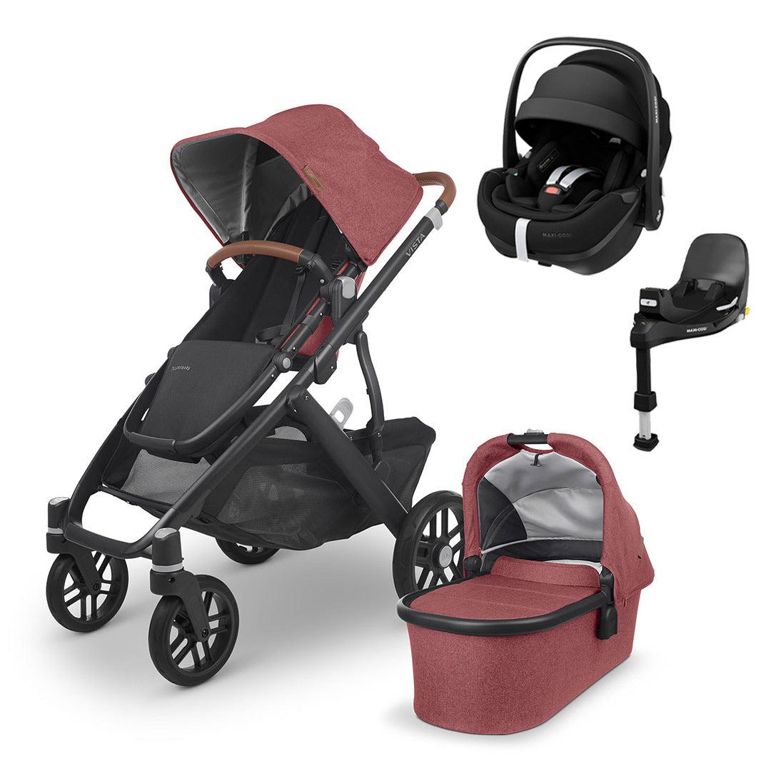UPPAbaby VISTA + Pebble 360/360 Pro Travel System - Lucy-Travel Systems-Pebble Pro Car Seat-FamilyFix 360 Pro Base | Natural Baby Shower