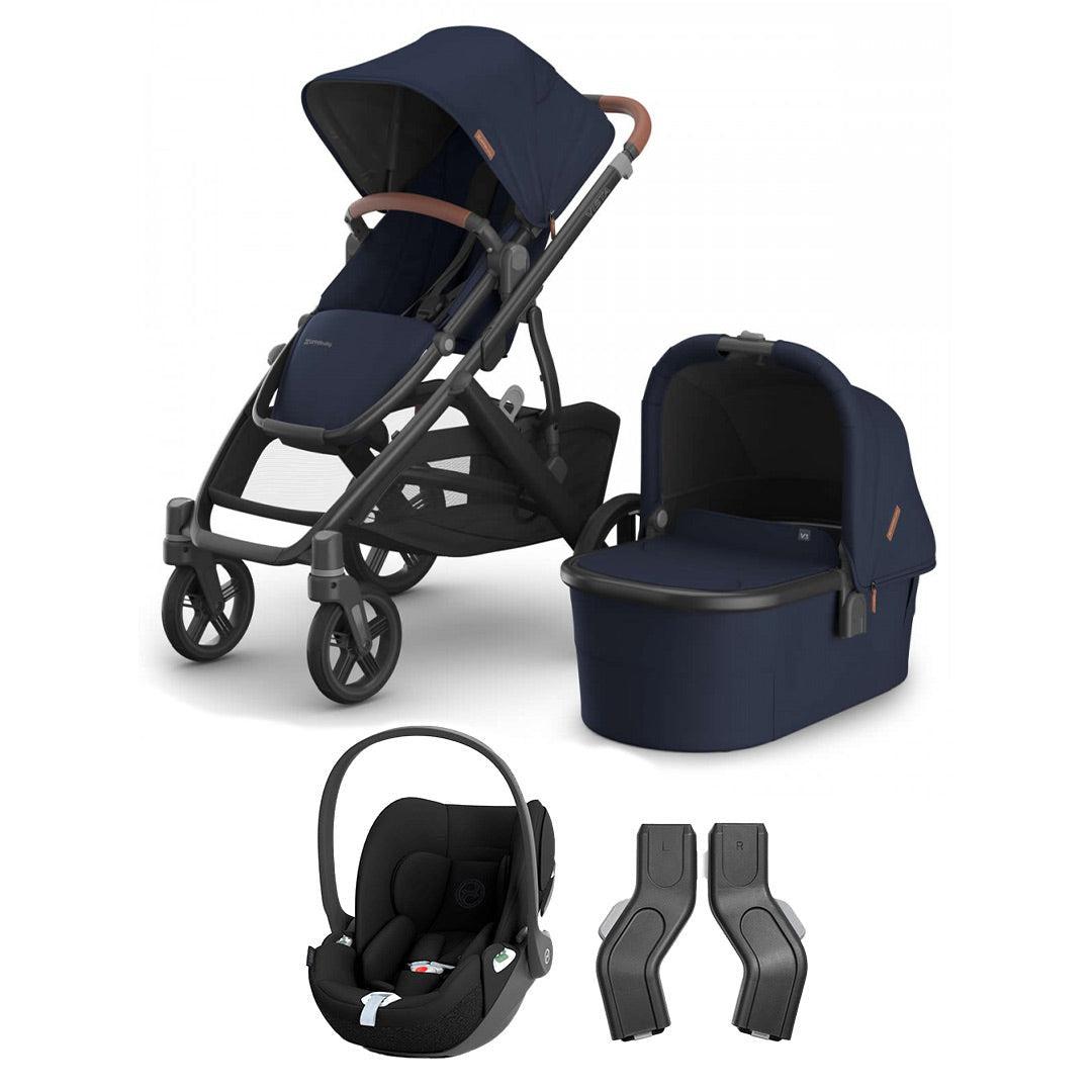 uppababy vista navy blue UPPAbaby VISTA V3 + Cloud T Travel System