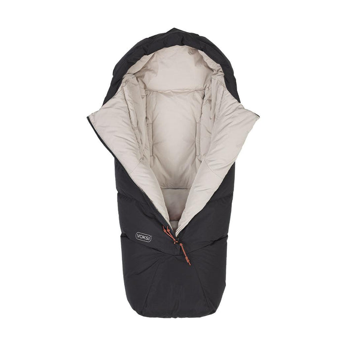 Voksi Adventure North Footmuff - Black - Seashell Sand-Footmuffs-Black/Seashell Sand- | Natural Baby Shower