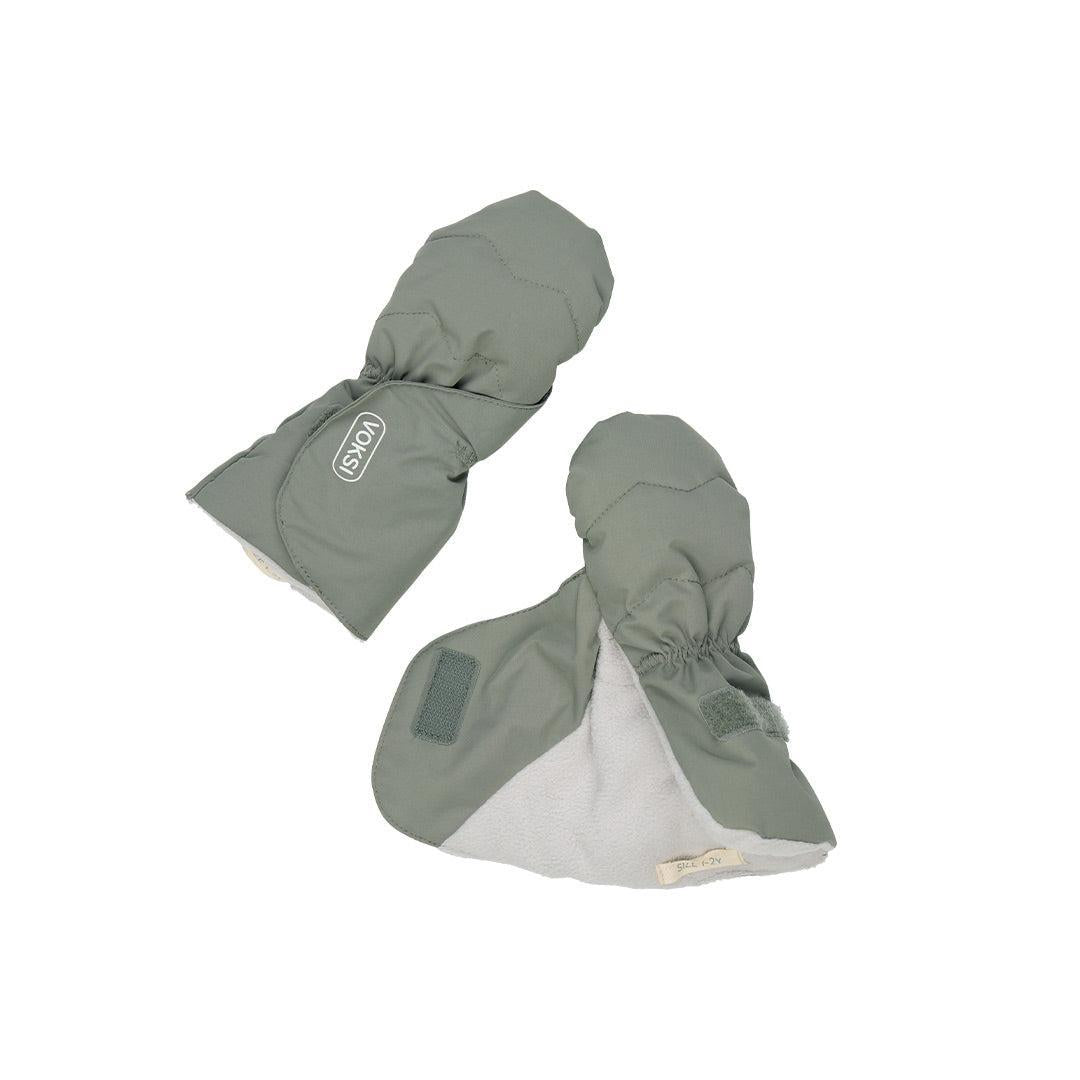 Voksi Baby Mittens - Meadow Green Light Grey-Gloves + Mittens-0-1y- | Natural Baby Shower