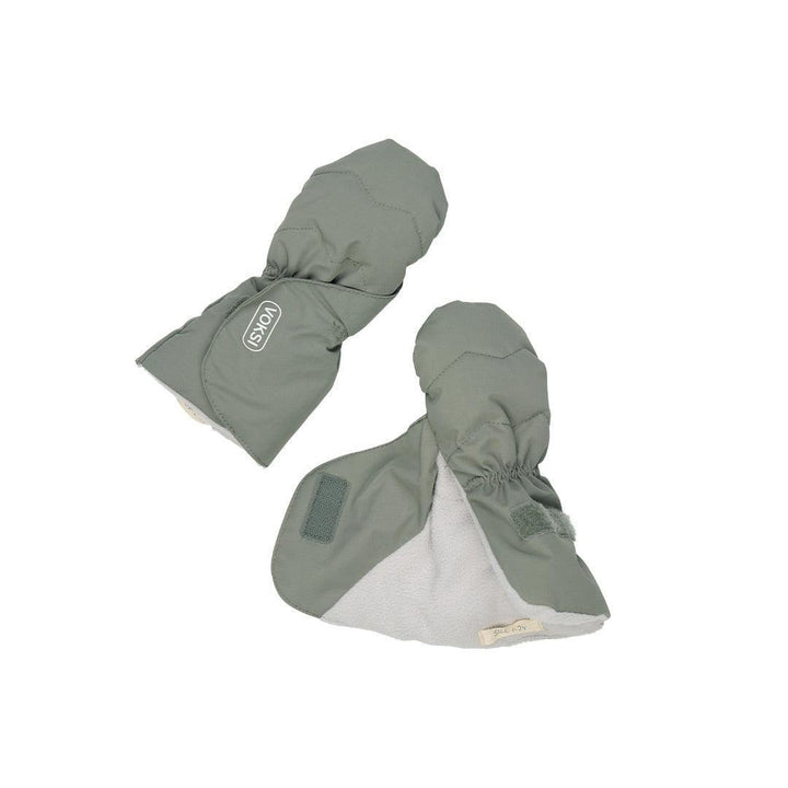 Voksi Baby Mittens - Meadow Green Light Grey-Gloves + Mittens-0-1y- | Natural Baby Shower