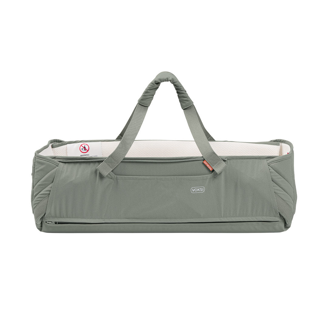 Voksi Carry Me Travel Carrycot - Meadow Green-Carrycots-Meadow Green- | Natural Baby Shower