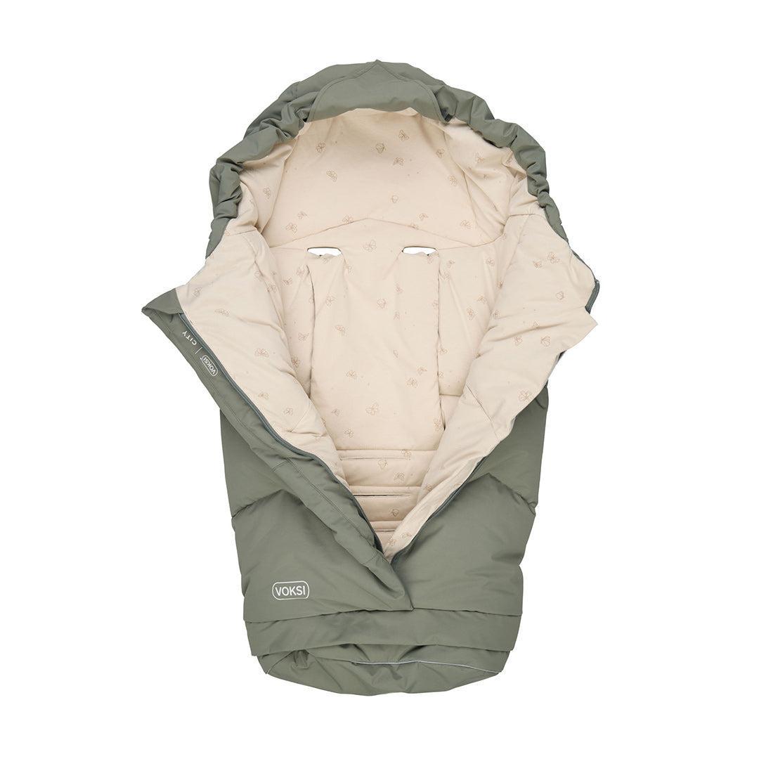 Voksi City Footmuff - Meadow Green Wings-Footmuffs- | Natural Baby Shower
