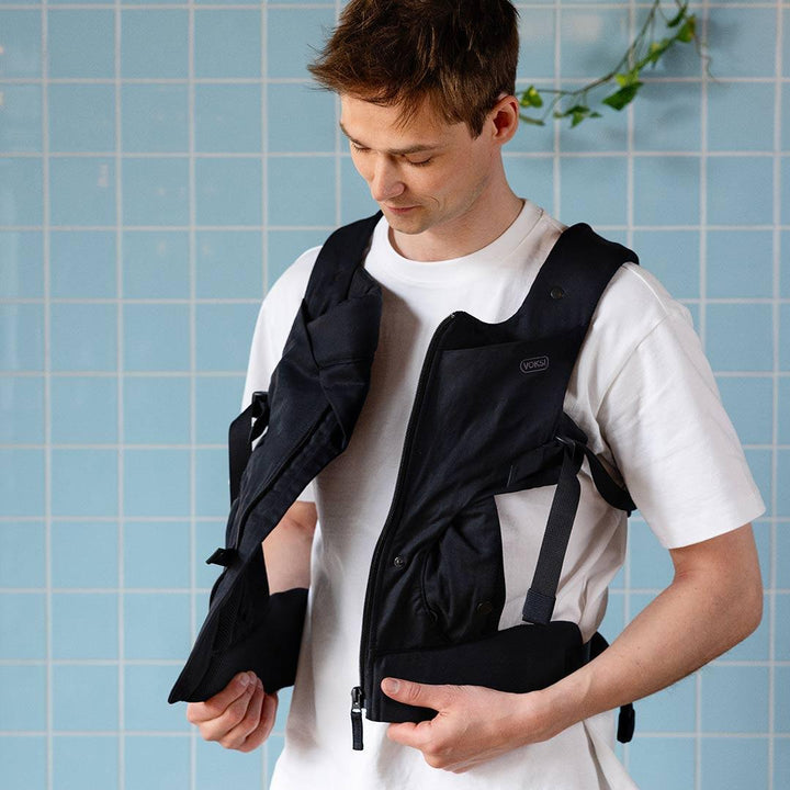 Voksi Huddle Zip On Baby Carrier - Black-Baby Carriers-Black- | Natural Baby Shower