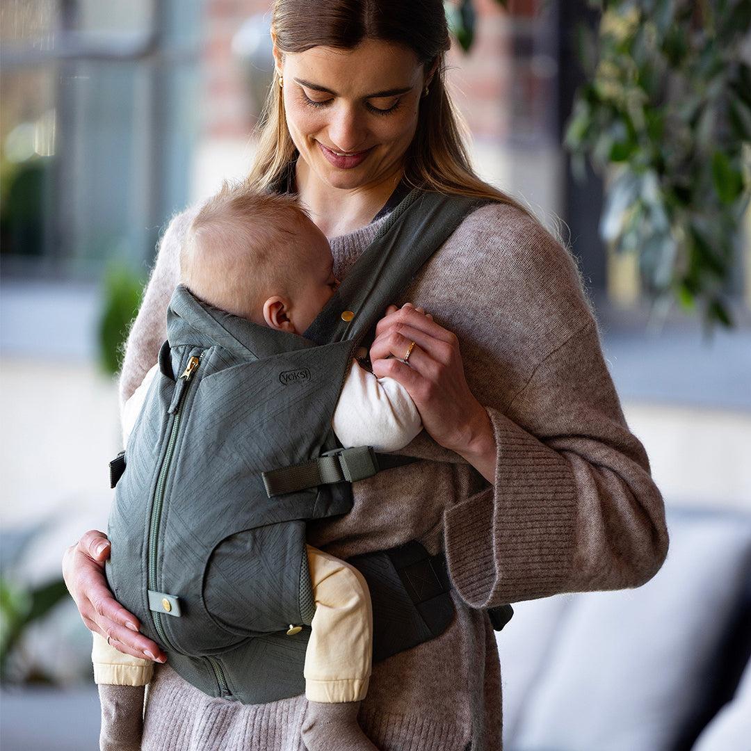Voksi Huddle Zip On Baby Carrier - Meadow Green Jacquard-Baby Carriers-Meadow Green Jacquard- | Natural Baby Shower