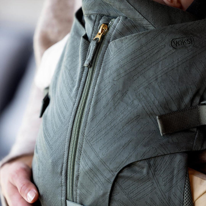 Voksi Huddle Zip On Baby Carrier - Meadow Green Jacquard-Baby Carriers-Meadow Green Jacquard- | Natural Baby Shower