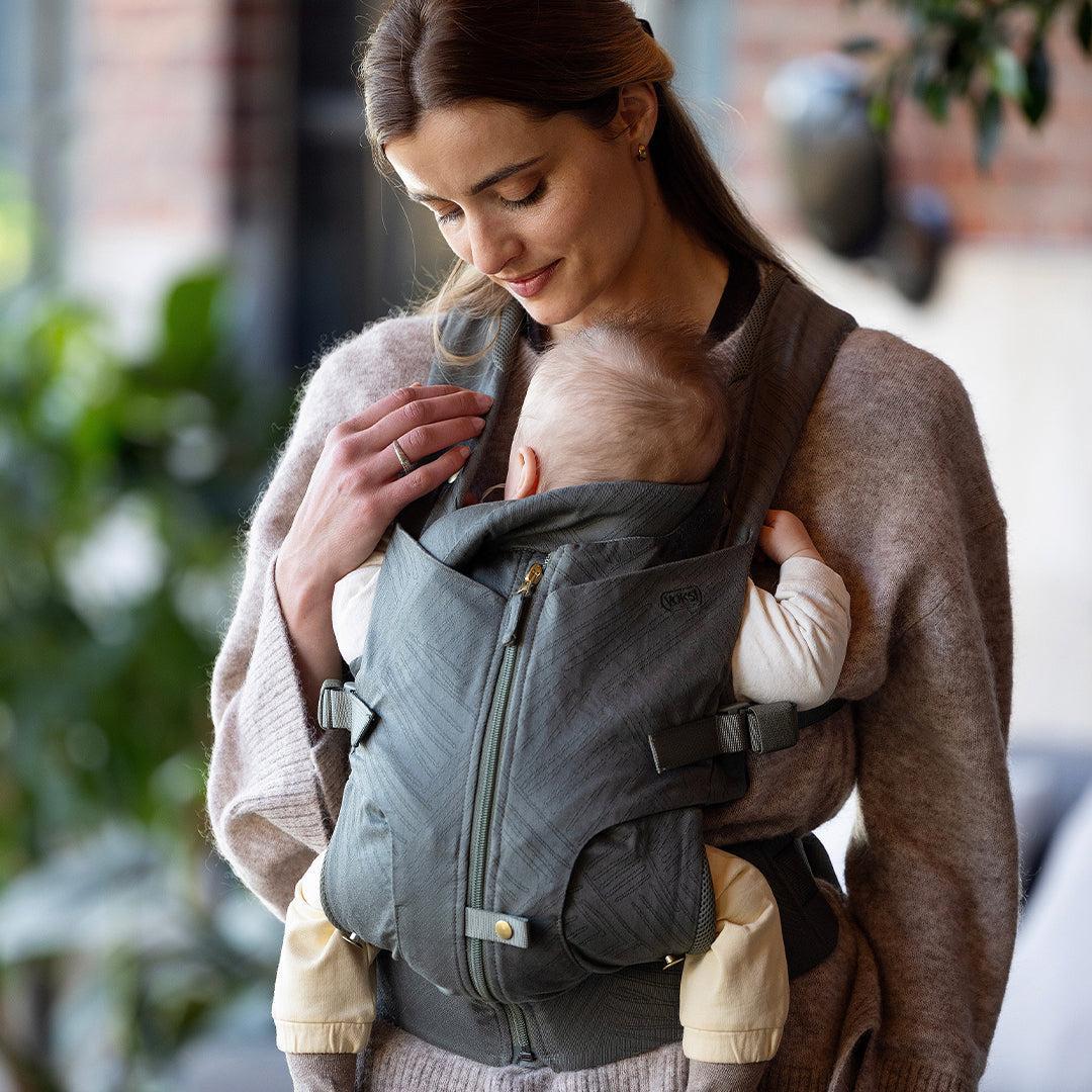 Voksi Huddle Zip On Baby Carrier - Meadow Green Jacquard-Baby Carriers-Meadow Green Jacquard- | Natural Baby Shower