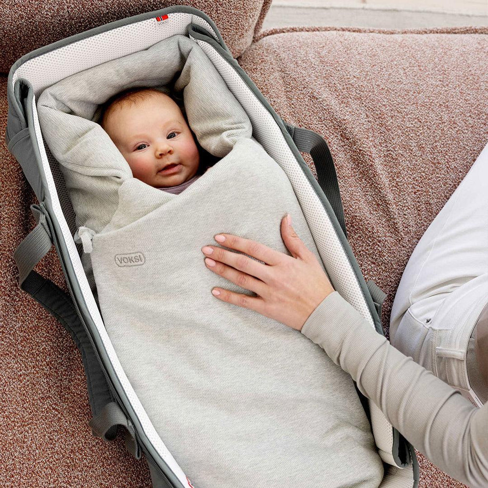 Voksi Wool Wrap Footmuff - Misty Green-Footmuffs-Misty Green- | Natural Baby Shower