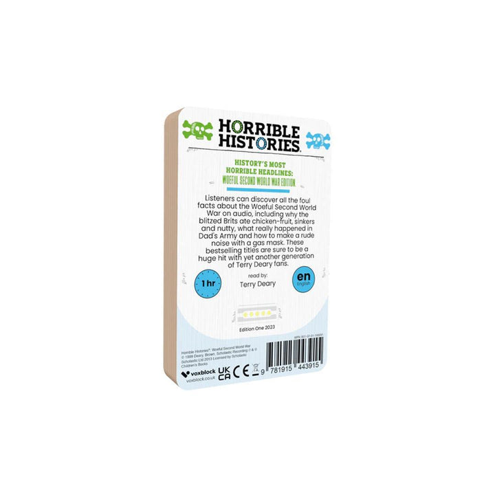 Voxblock Audiobooks - Horrible Histories: Woeful Second World War-Audio Player Cards + Characters-Horrible Histories: Woeful Second World War- | Natural Baby Shower
