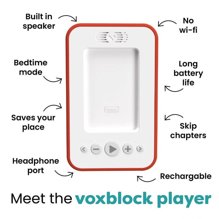 Voxblock Audiobook Player - Red-Audio Players- | Natural Baby Shower