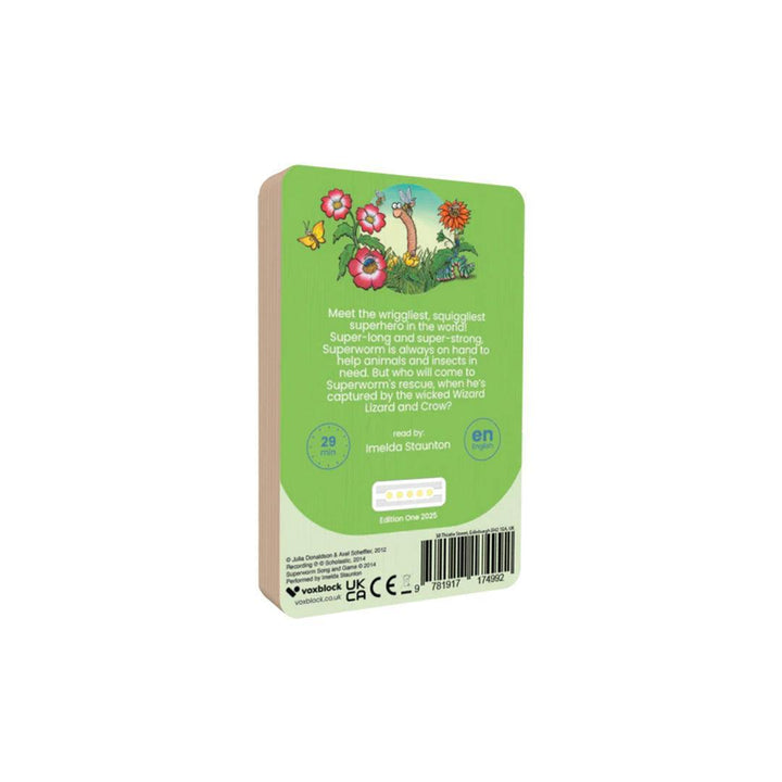 Voxblock Audiobooks - Superworm-Audio Player Cards + Characters-Super Worm- | Natural Baby Shower