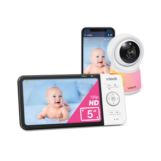 VTech VHRM5755HD 5" Pan & Tilt Video Monitor with Night Light-Baby Monitors- | Natural Baby Shower