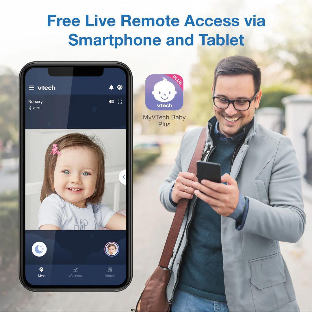 VTech RM9761 Wi-Fi 1080p Smart Baby Cam - White-Baby Monitors-White-One Size | Natural Baby Shower