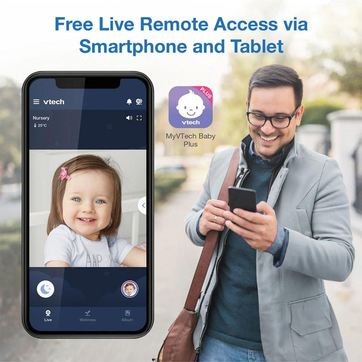 VTech RM9761 Wi-Fi 1080p Smart Baby Cam - White-Baby Monitors-White-One Size | Natural Baby Shower