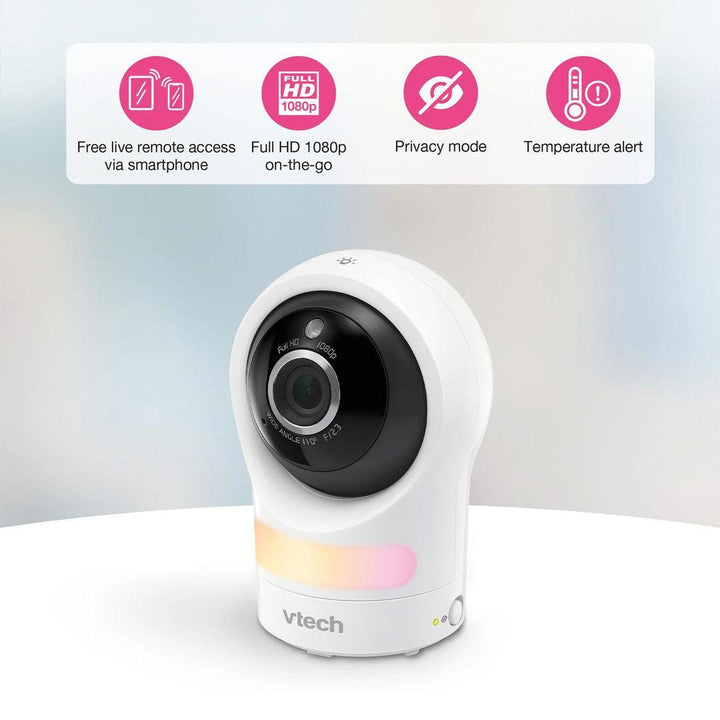 VTech RM9761 Wi-Fi 1080p Smart Baby Cam - White-Baby Monitors-White-One Size | Natural Baby Shower