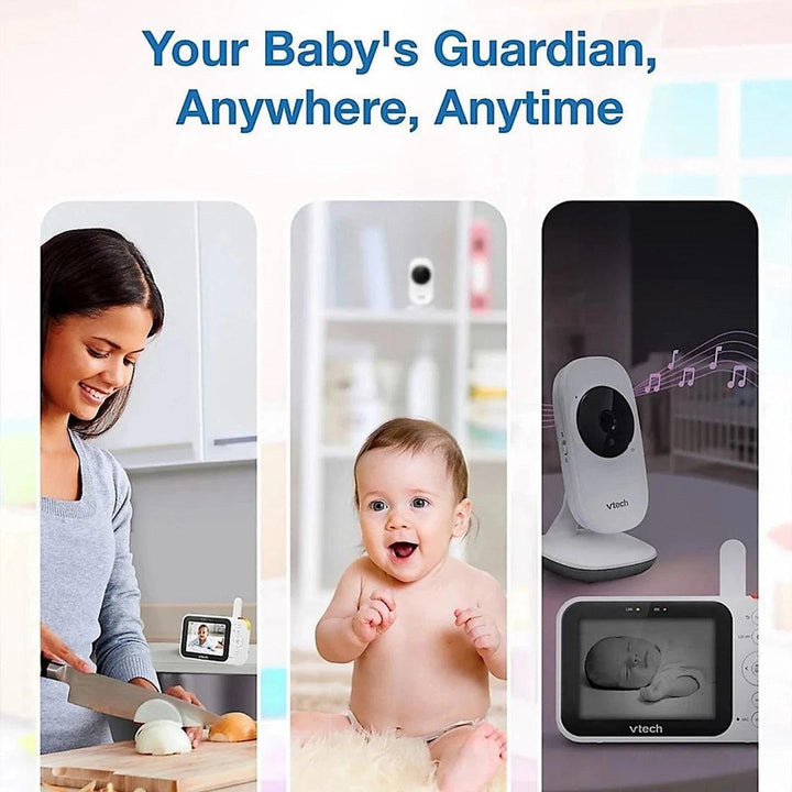 VTech VM4252 3.5 Inch Video Baby Monitor - White-Baby Monitors-White-One Size | Natural Baby Shower