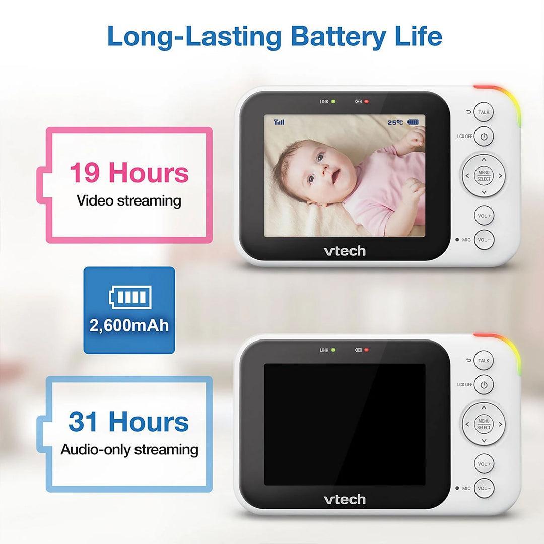 VTech VM4252 3.5 Inch Video Baby Monitor - White-Baby Monitors-White-One Size | Natural Baby Shower