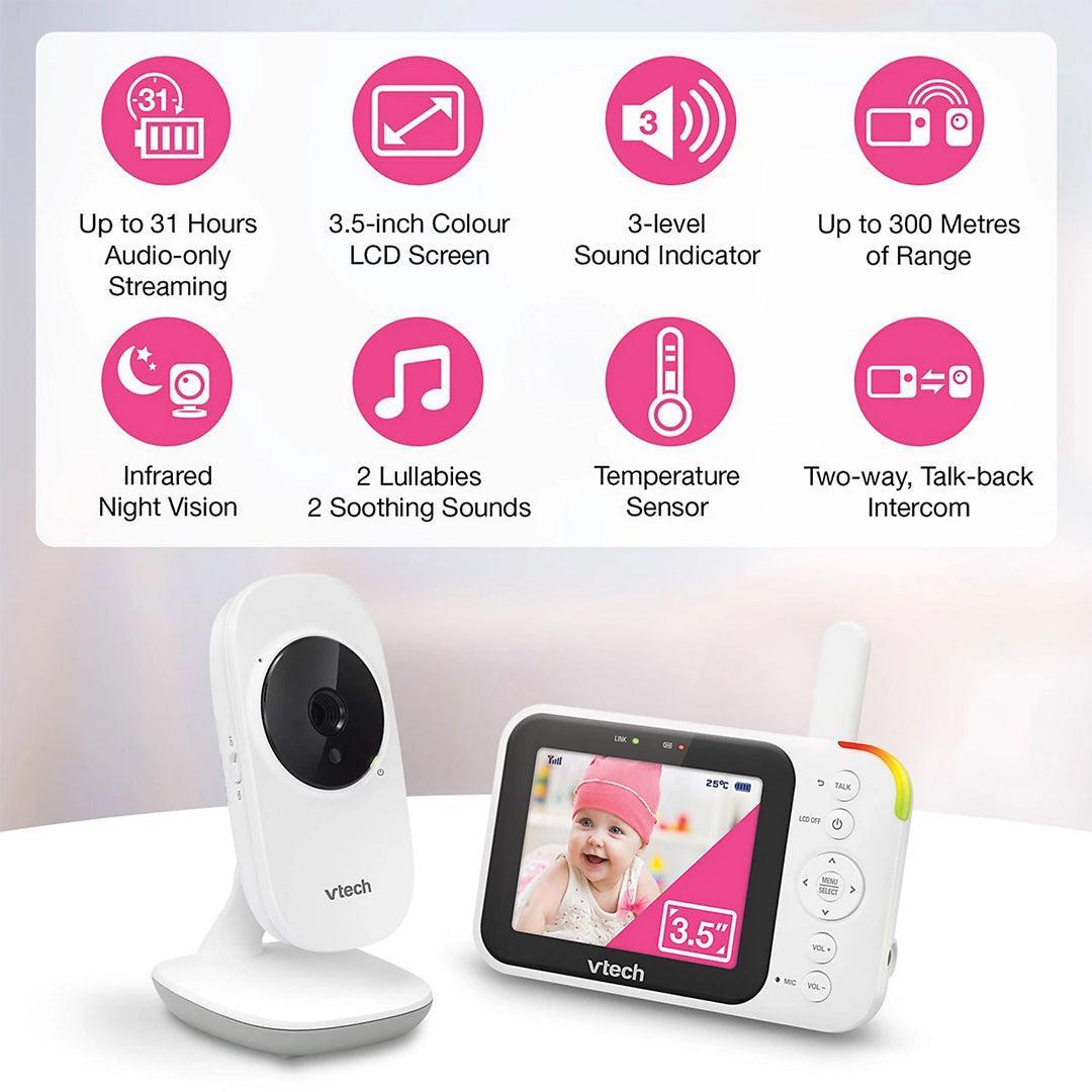 VTech VM4252 3.5 Inch Video Baby Monitor - White-Baby Monitors-White-One Size | Natural Baby Shower