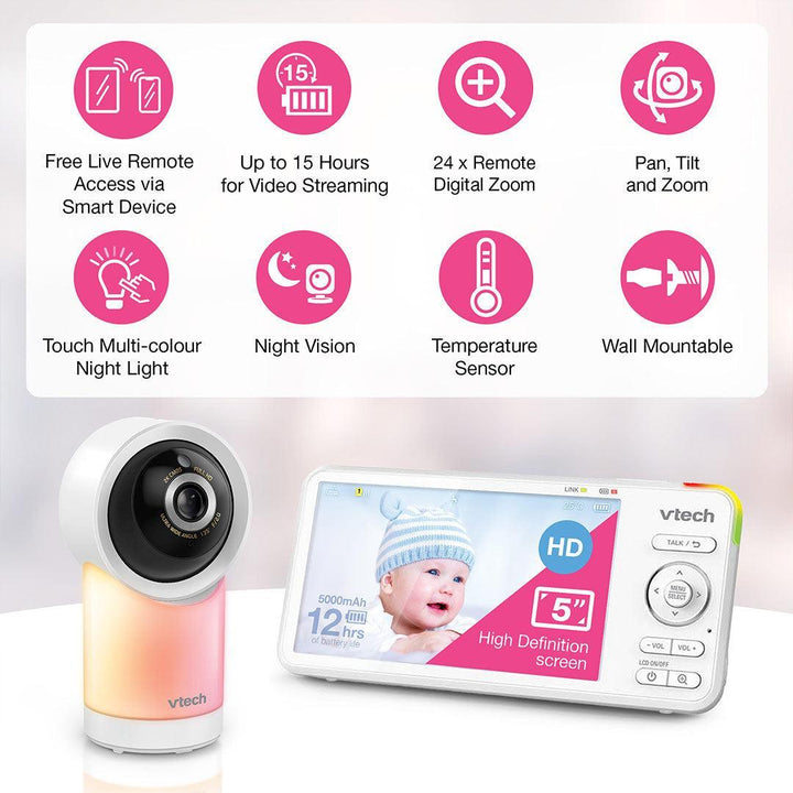 Vtech RM5766 HD 5in Wifi Monitor-Baby Monitors- | Natural Baby Shower
