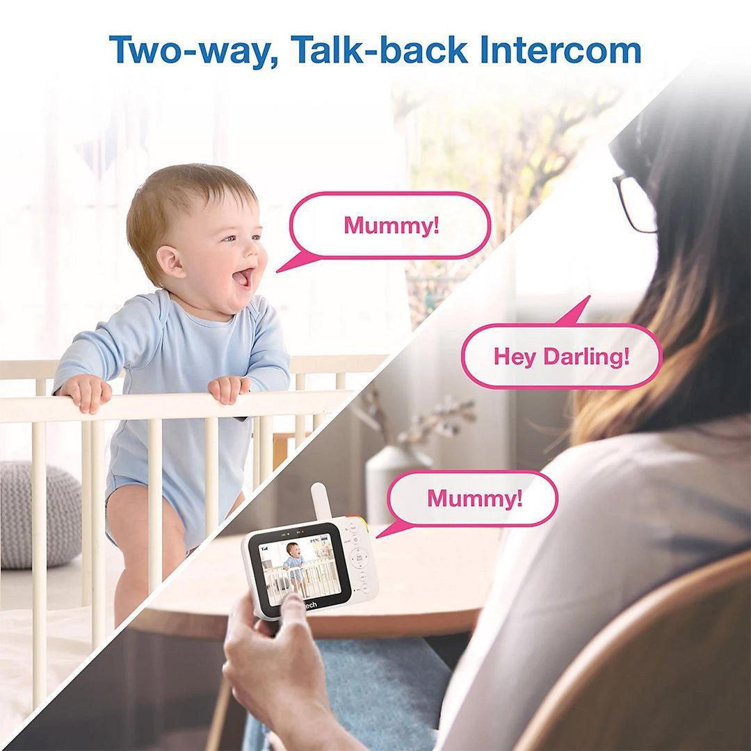 VTech RM4761 3.5 Inch Smart Wi-Fi Pan & Tilt Monitor - White-Baby Monitors-White-One Size | Natural Baby Shower