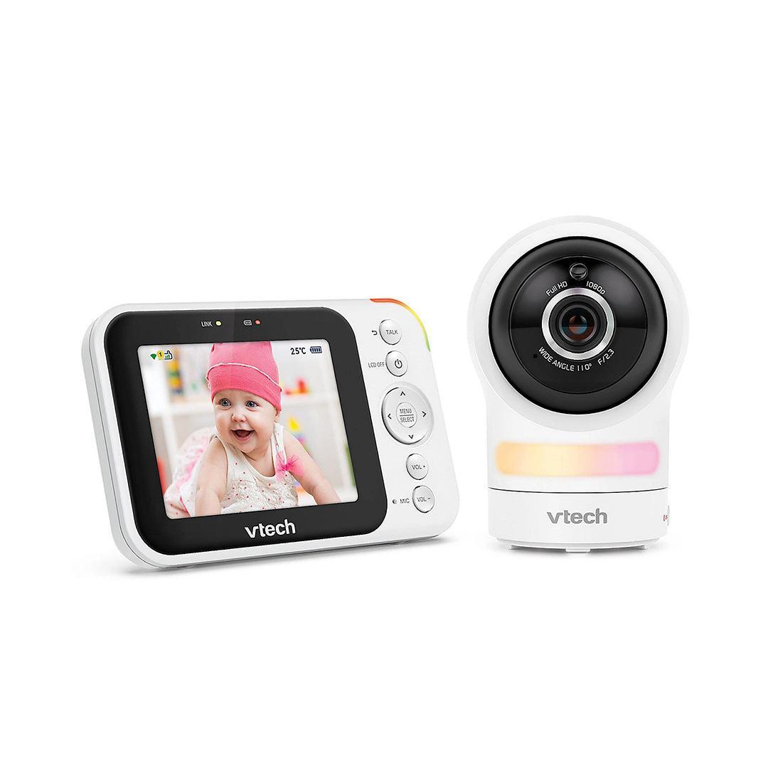 VTech RM4761 3.5 Inch Smart Wi-Fi Pan & Tilt Monitor - White-Baby Monitors-White-One Size | Natural Baby Shower