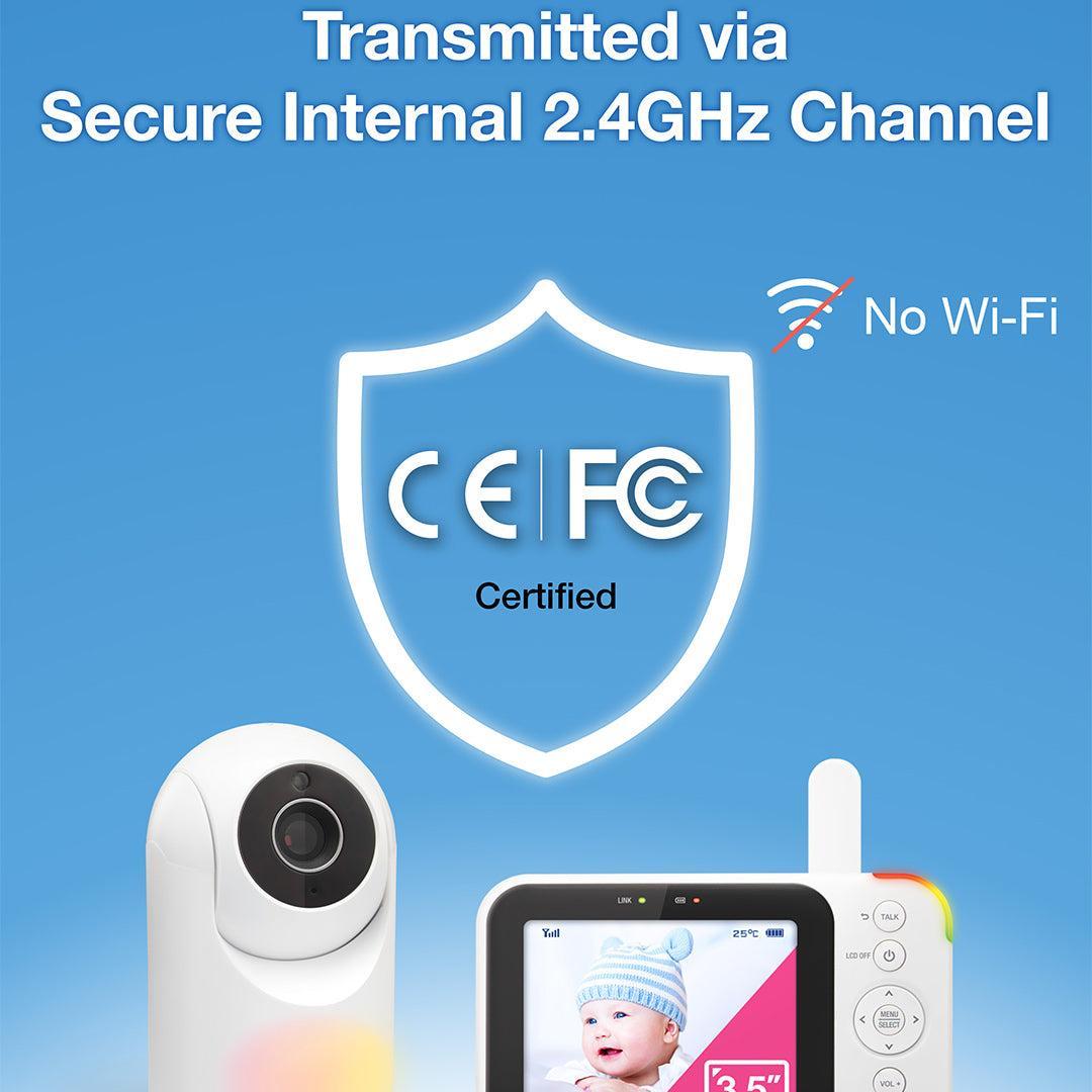 Vtech VM4263 3.5" Pan & Tilt Video Monitor - White-Baby Monitors-White- | Natural Baby Shower