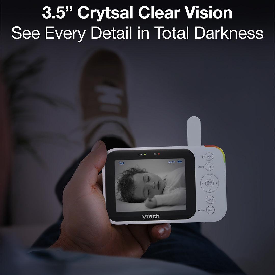 Vtech VM4263 3.5" Pan & Tilt Video Monitor - White-Baby Monitors-White- | Natural Baby Shower