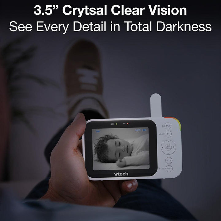 Vtech VM4263 3.5" Pan & Tilt Video Monitor - White-Baby Monitors-White- | Natural Baby Shower