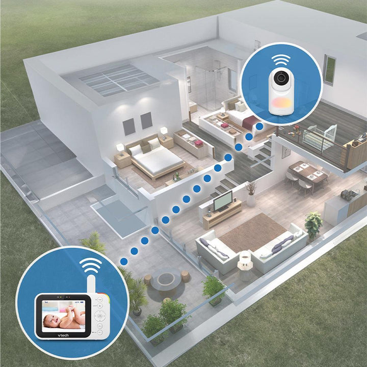 Vtech VM4263 3.5" Pan & Tilt Video Monitor - White-Baby Monitors-White- | Natural Baby Shower