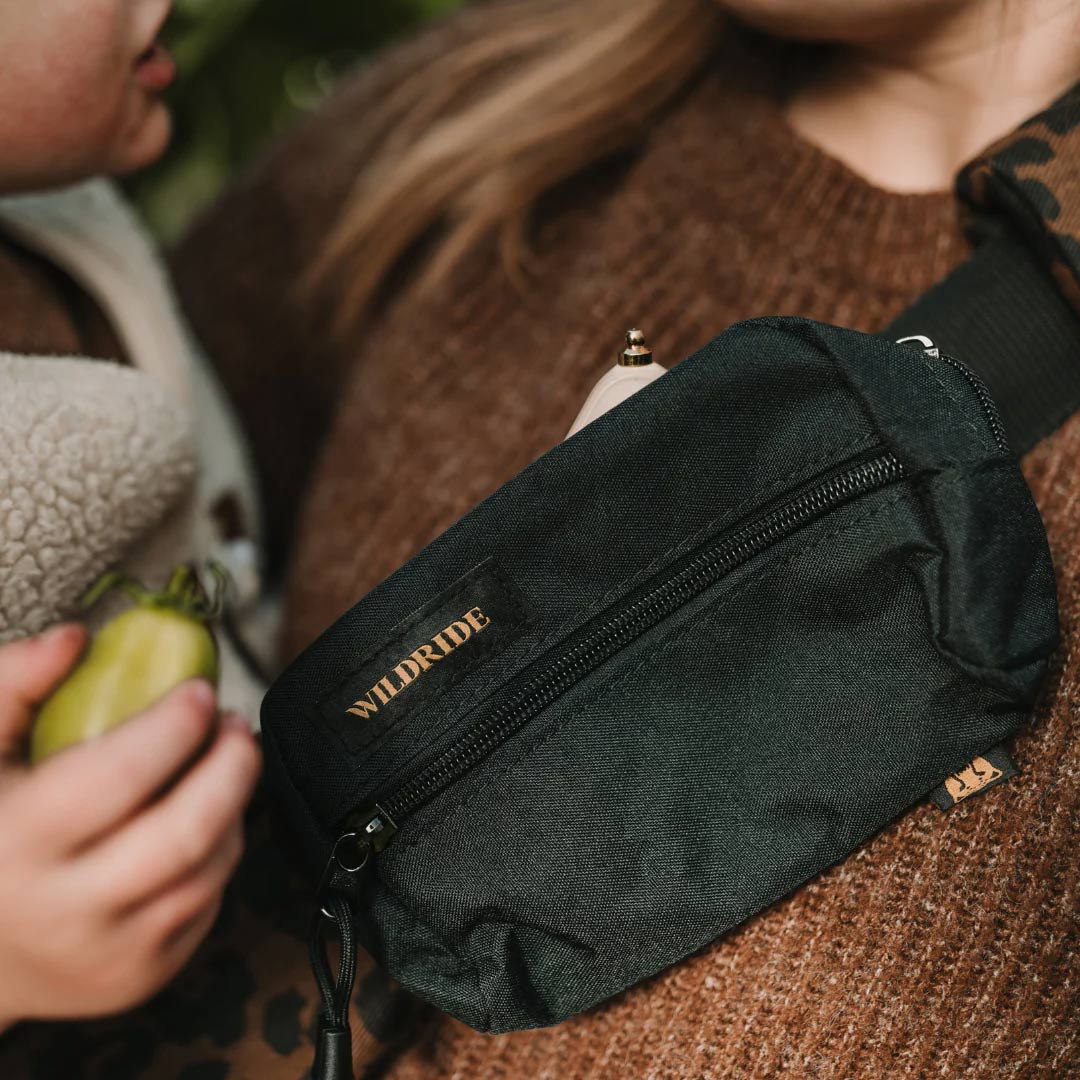 Wildride Slide On Accessory Bag - Black-Changing Bag Pouches-Black- | Natural Baby Shower