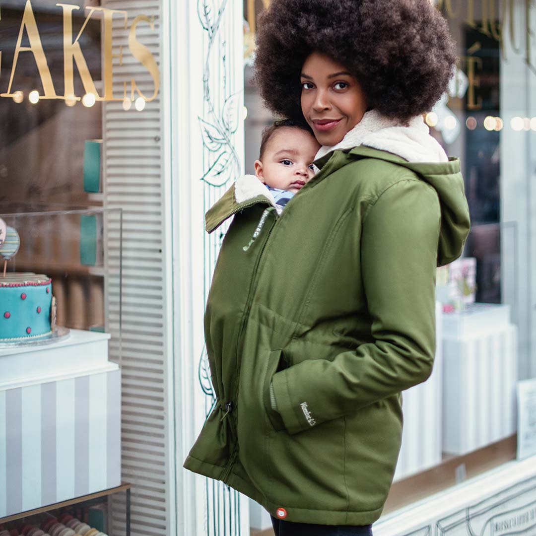 wombat-co-wallaby-maternity-babywearing-jacket-forest-green-beige-lifestyle-3_257c1247-11a0-460a-aa43-ae8b1971dba0-Natural Baby Shower