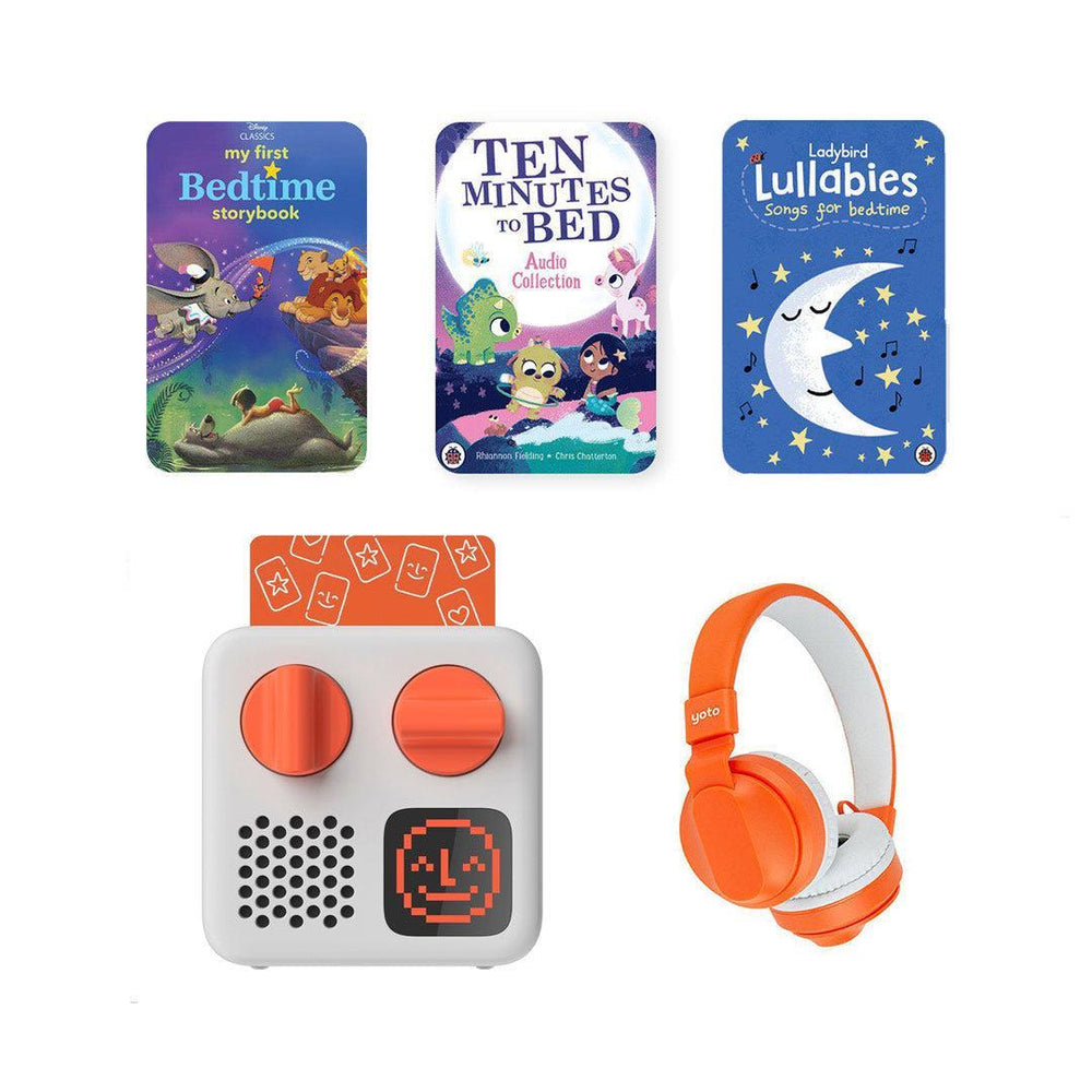 Yoto Mini Player Bundle - Bedtime Bundle | 2024 Edition-Audio Players-No Headphones- | Natural Baby Shower