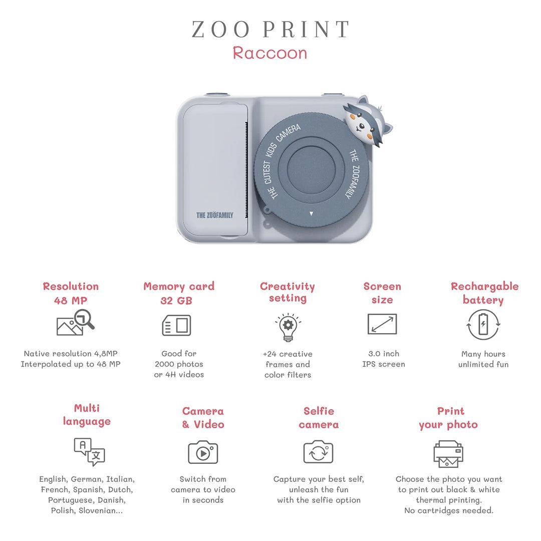 The Zoofamily Zoo Print Digital Camera - Raccoon-Role Play-Raccoon-One Size | Natural Baby Shower