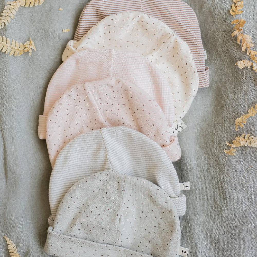 1+ in the family Sia Striped Beanie - Blush-Hats-Blush-T0 | Natural Baby Shower
