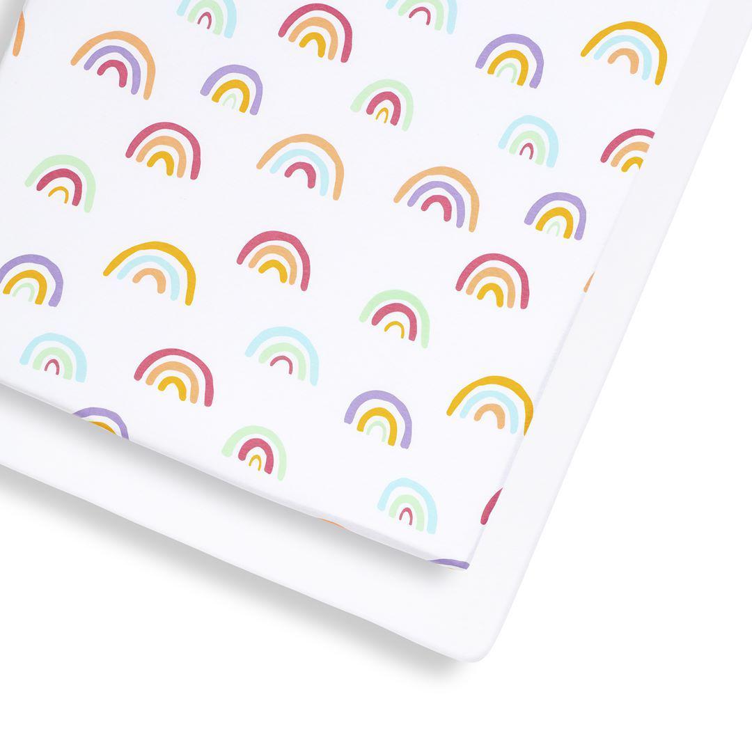 Rainbow Cot Bed Sheets 2pack Rainbow Cot Sheets Natural Baby Shower
