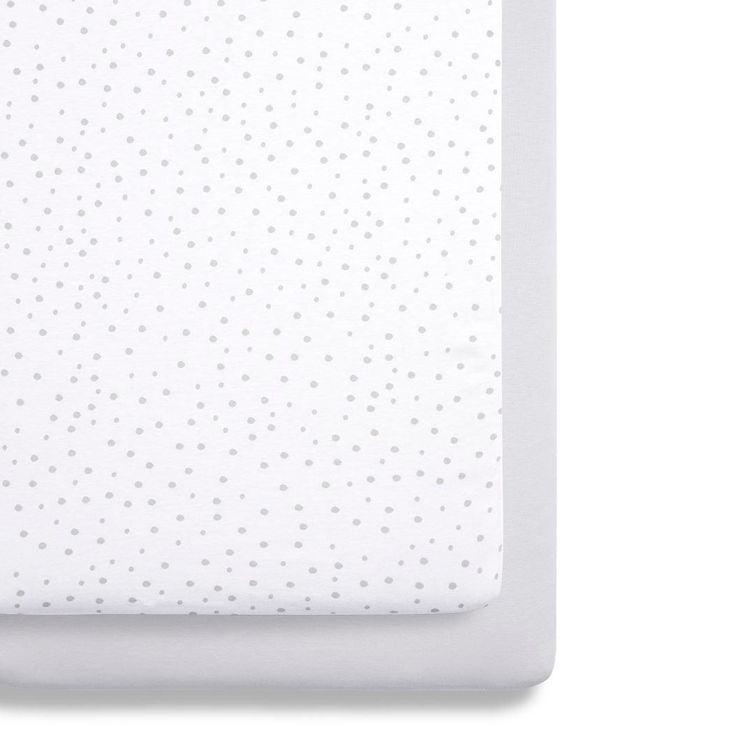 Snuz Crib Fitted Sheets - Grey Spots - 2 Pack | Natural Baby Shower