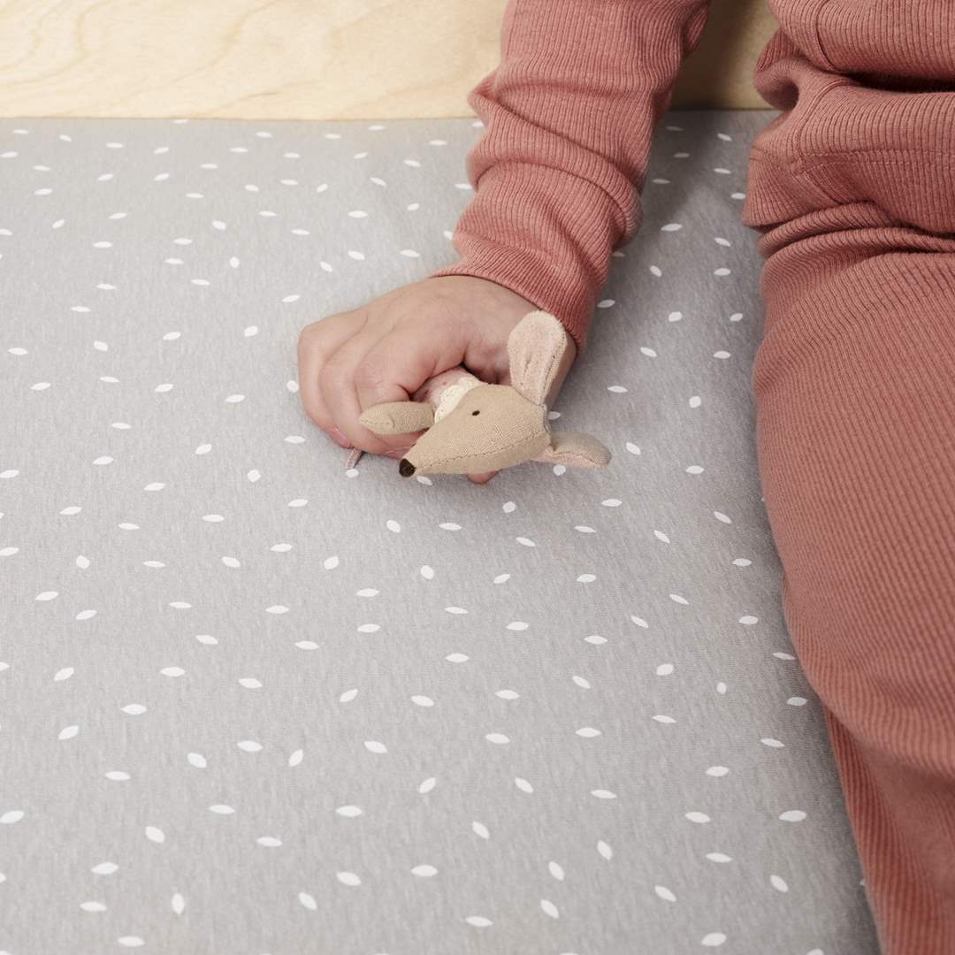 The Little Green Sheep Organic Cot & Cot Bed Fitted Sheet - Dove Rice-Sheets- | Natural Baby Shower