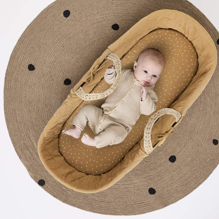 The Little Green Sheep Quilted Moses Basket Bundle - Honey-Moses Baskets- | Natural Baby Shower