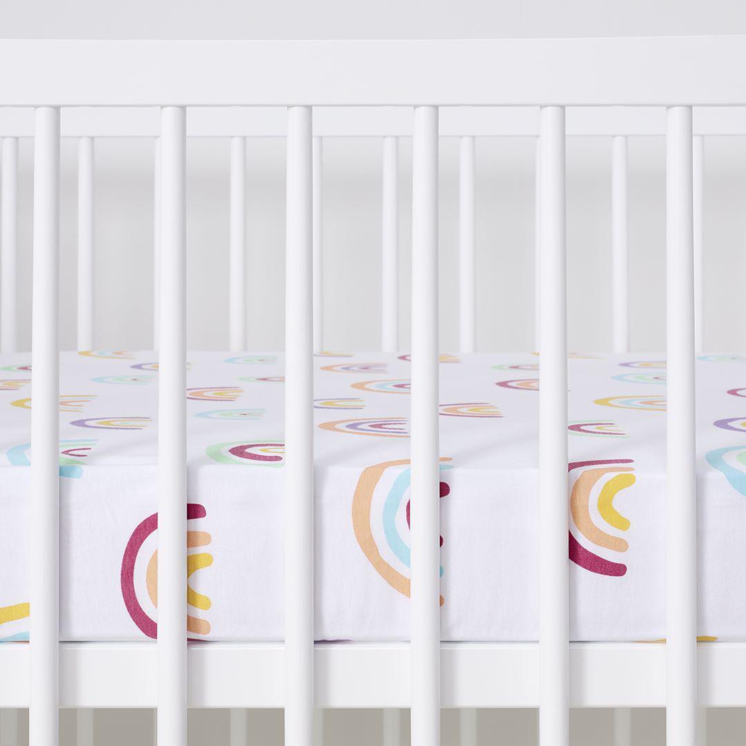 Snuz Cot & Cot Bed Fitted Sheets - Colour Rainbow - 2 Pack-Sheets- | Natural Baby Shower