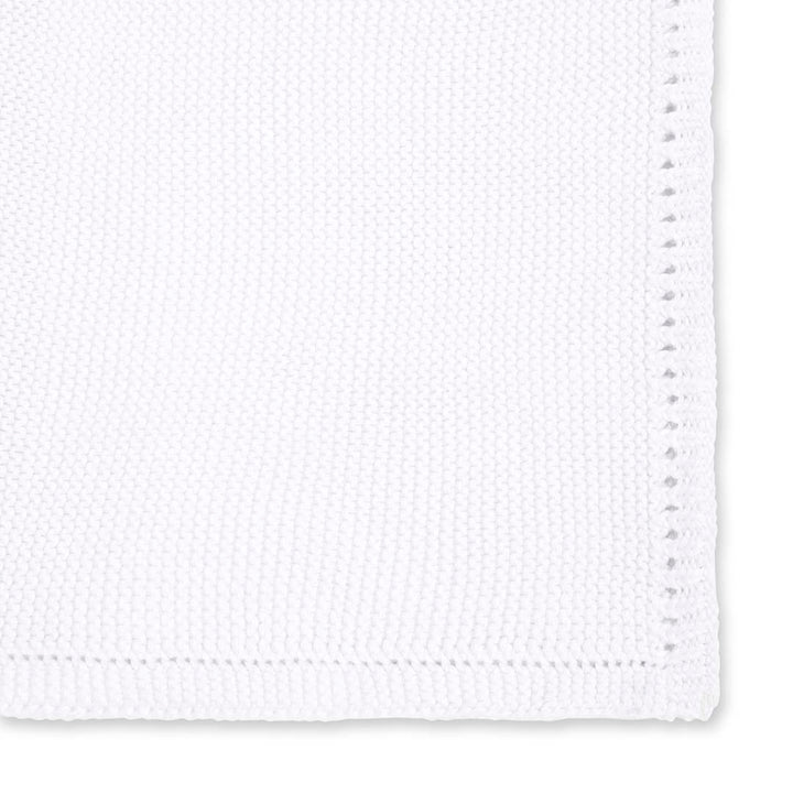 The Little Green Sheep Organic Knitted Cellular Baby Blanket - White-Blankets- | Natural Baby Shower