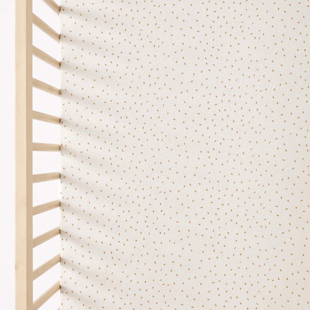 The Little Green Sheep Organic Cot & Cot Bed Fitted Sheet - Linen Rice-Sheets- | Natural Baby Shower