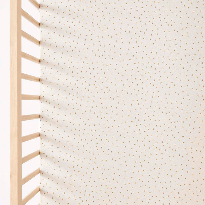 The Little Green Sheep Organic Cot & Cot Bed Fitted Sheet - Linen Rice-Sheets- | Natural Baby Shower