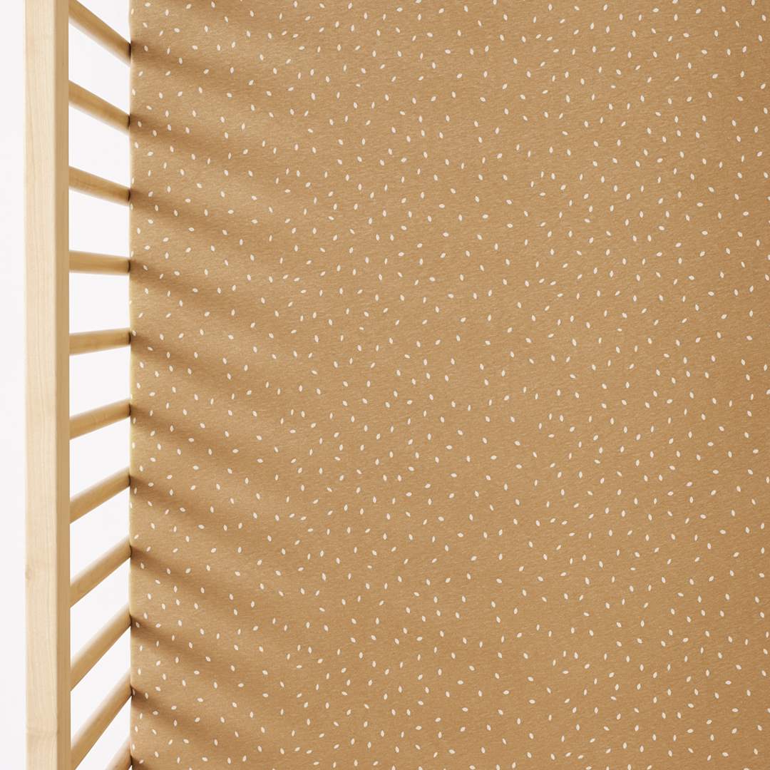 The Little Green Sheep Organic Cot & Cot Bed Fitted Sheet - Honey Rice-Sheets- | Natural Baby Shower