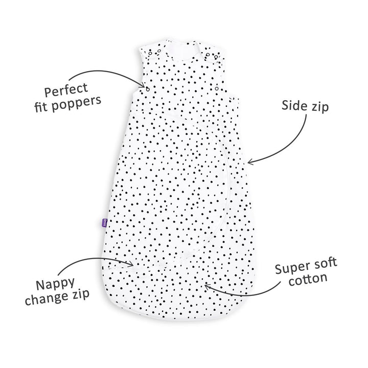 SnuzPouch Sleeping Bag - Mono Spots - TOG 2.5-Sleeping Bags-0-6m-Mono Spots | Natural Baby Shower