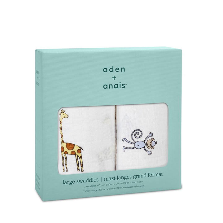 aden + anais Muslin Swaddles - Jungle Jam - 2 Pack-Swaddling Wraps-Jungle Jam- | Natural Baby Shower
